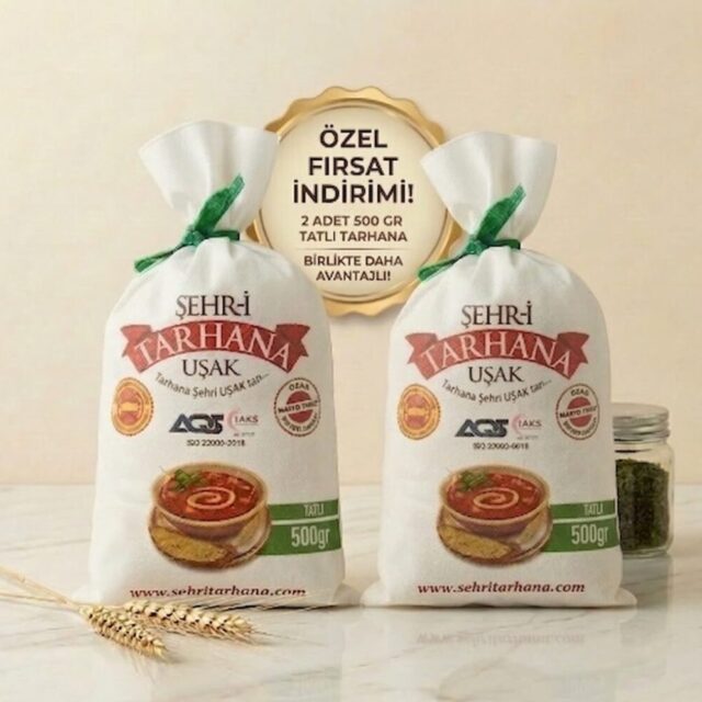 2 adet 500gr taze paketli Uşak tatlı tarhanası - Şehr-i Tarhana